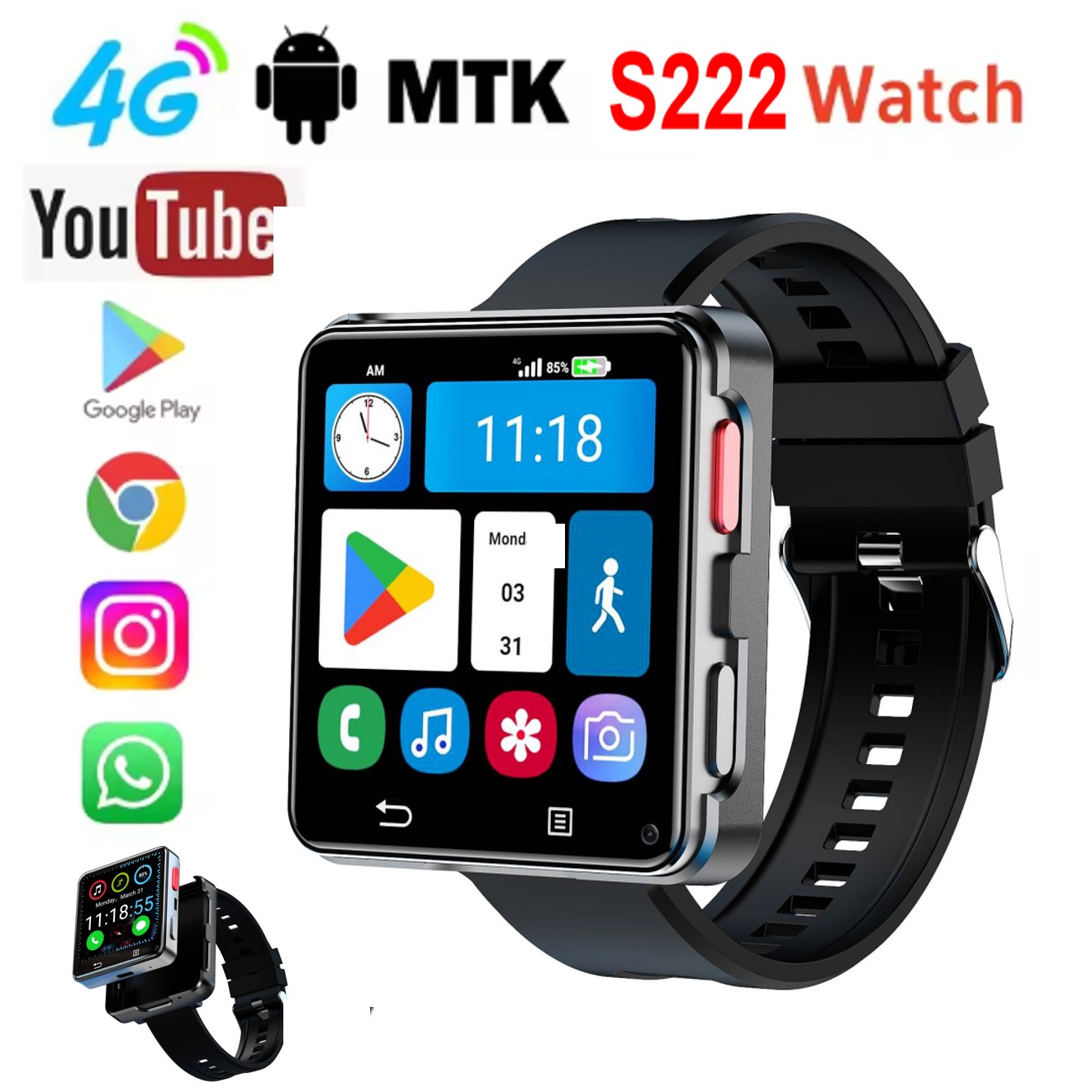 Умные часы S222 с поддержкой 4 – обзор и цена Smart Watch
